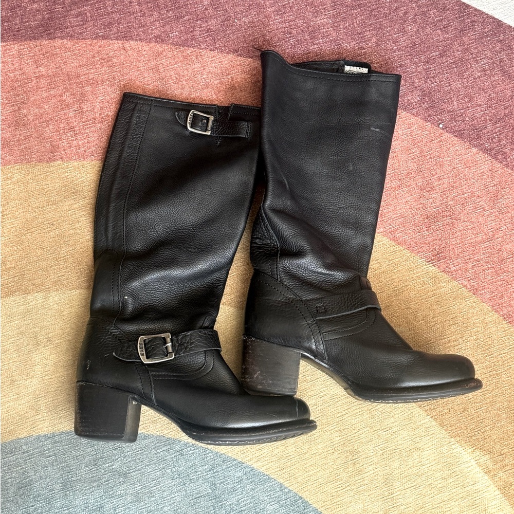 Black Frye heeled boots